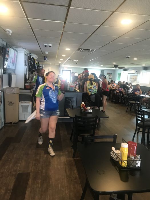 The dining room filling up on a busy afternoon